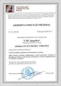 Akreditavimo sertifikatas